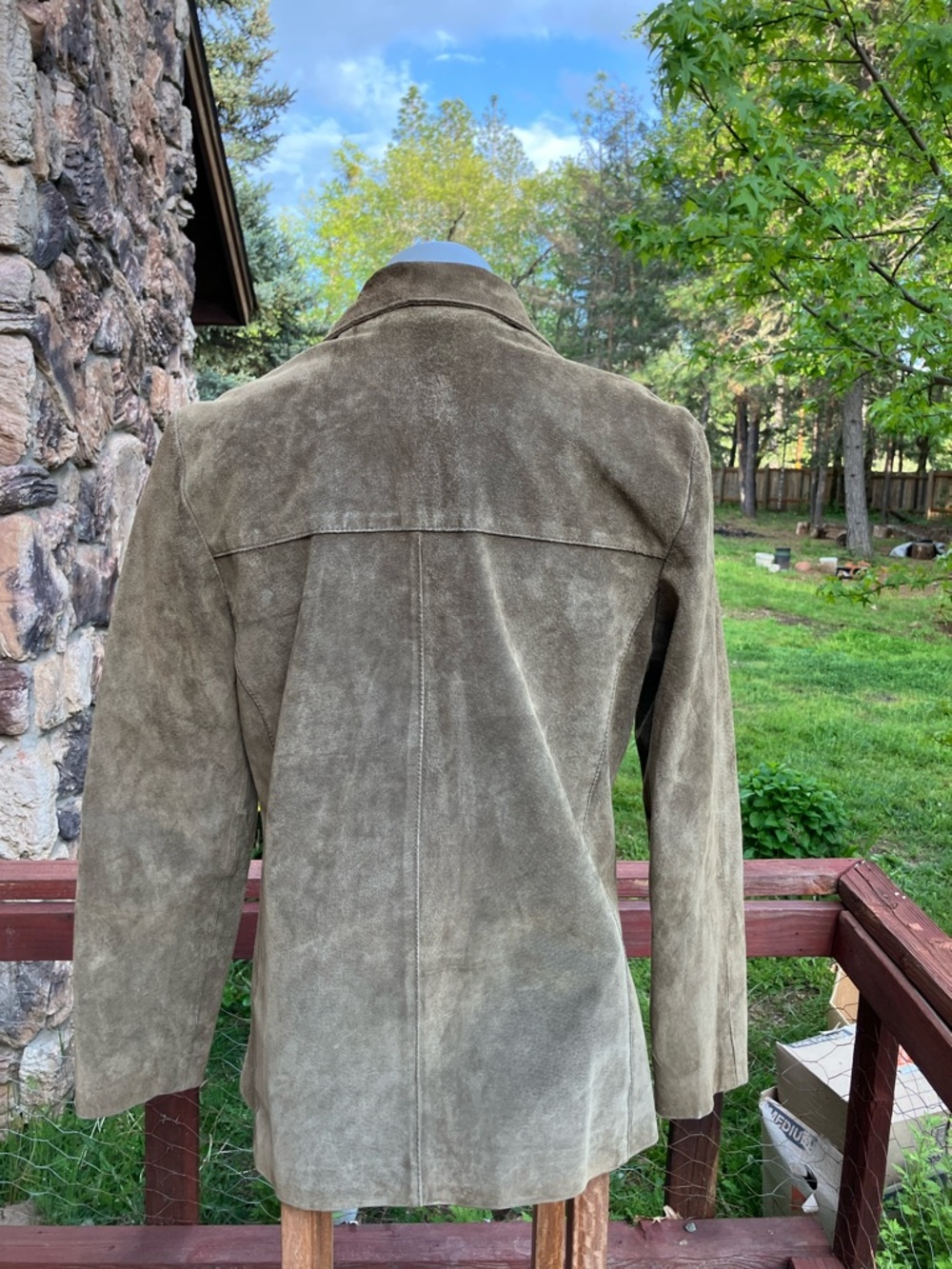 Vintage suede leather rustic jacket, size 8 from Clio - Picture 8 of 16